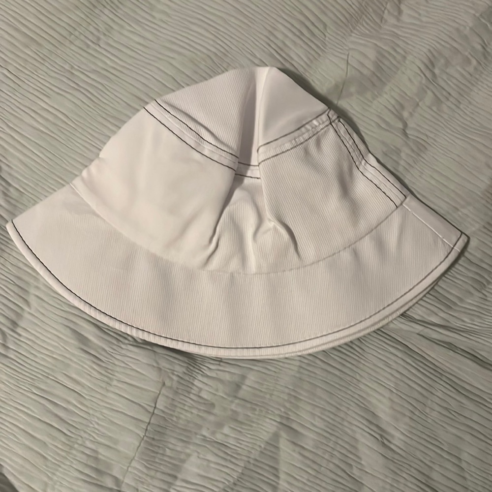 white bucket hat